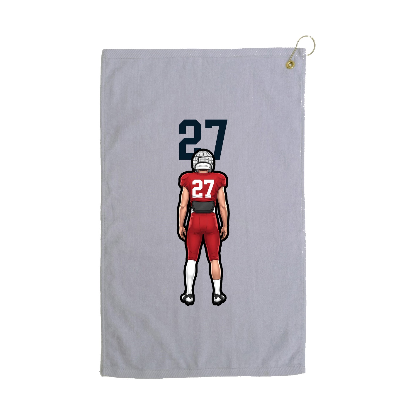 Golf Towel — Number Top in Grey
