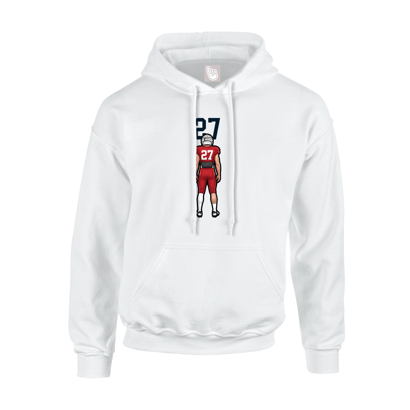Youth Hoodie — Number Top in White