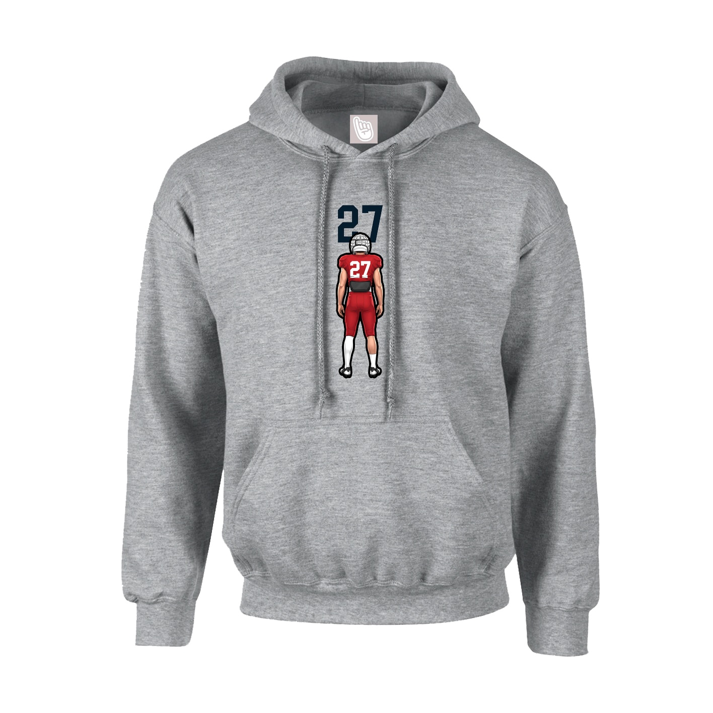 Youth Hoodie — Number Top in Grey