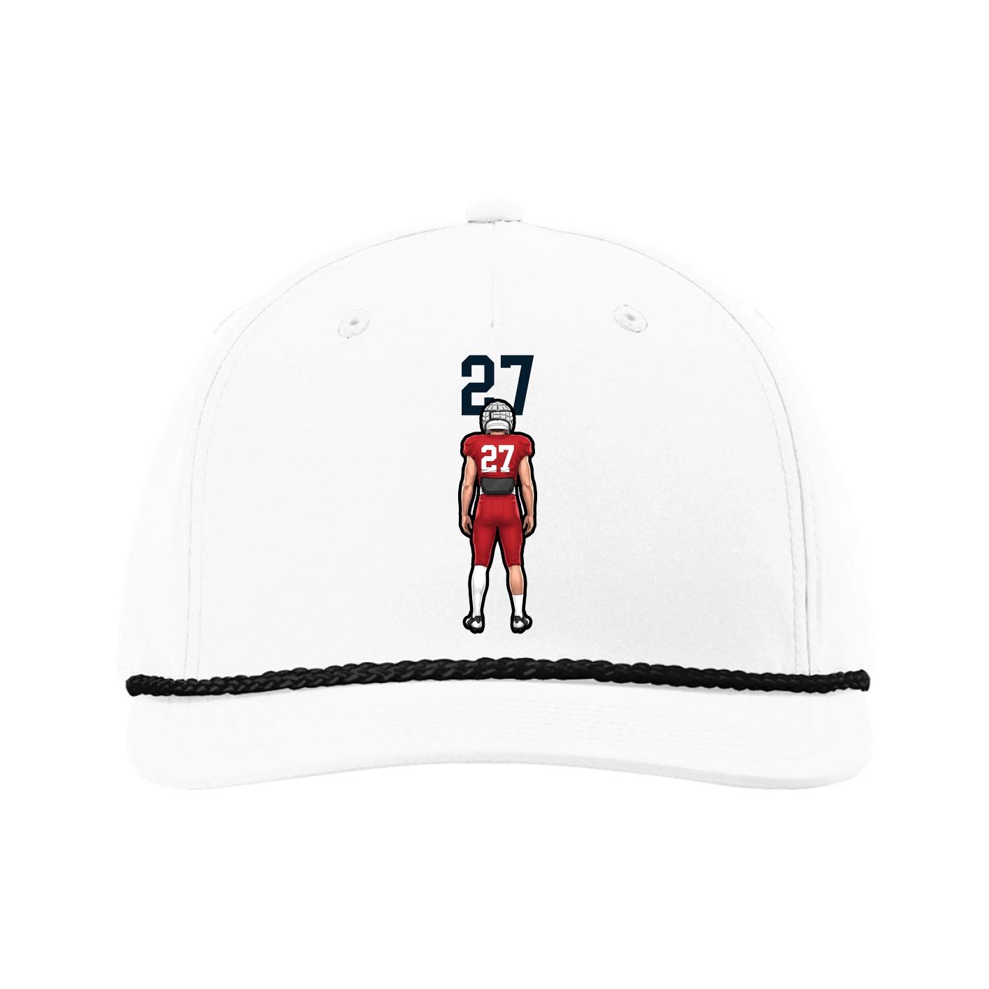 Five-Panel Classic Rope Cap — Number Top in White
