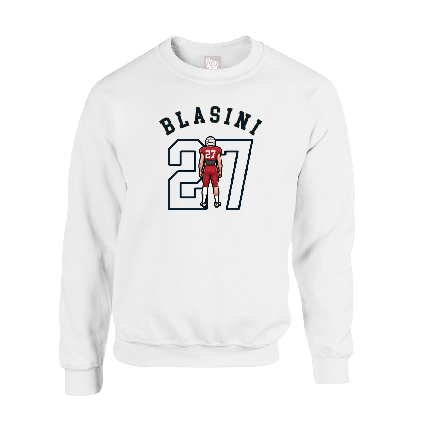 Fleece Crew — Shirsey Arch in White