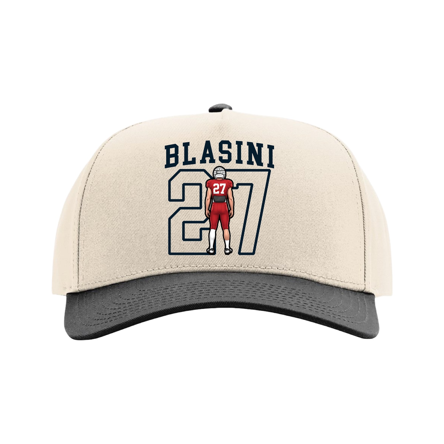 Full Fabric Five-Panel Champ Cap — Shirsey in Cream/Black