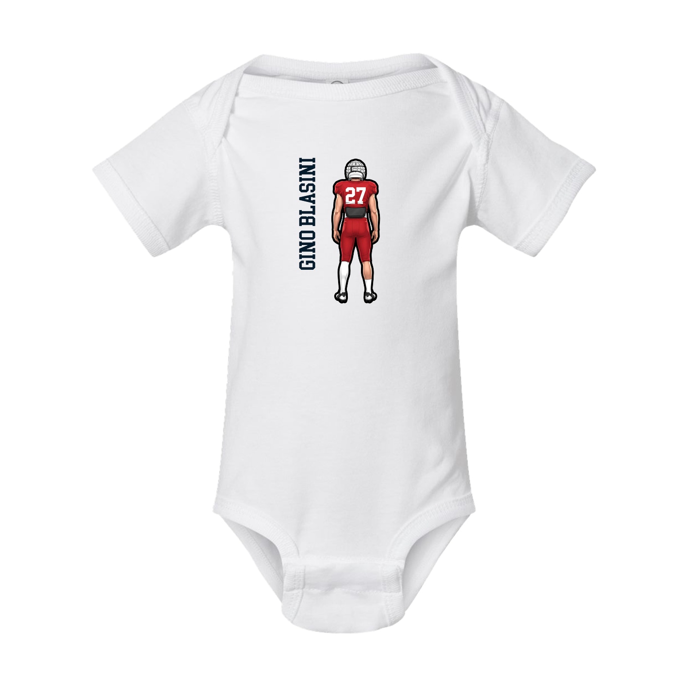Baby Onesie — Name Vertical in White