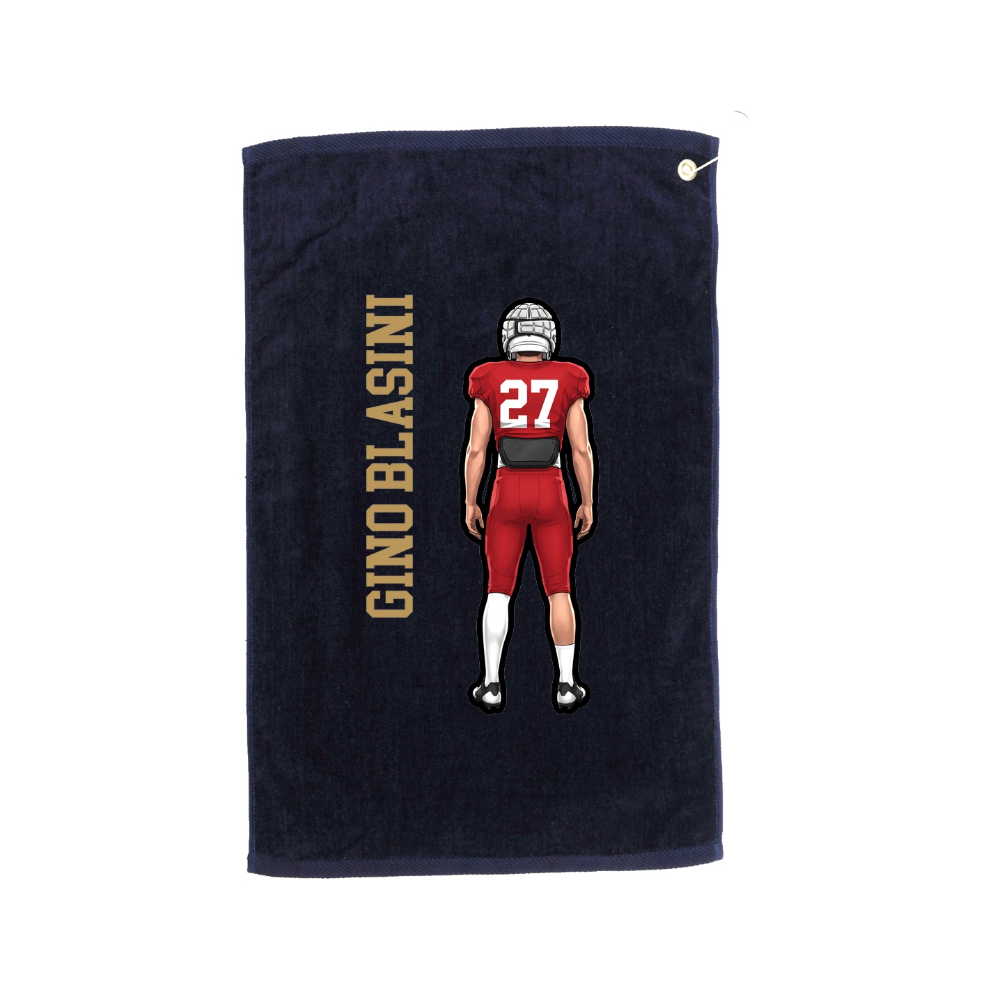 Golf Towel — Name Vertical in Navy