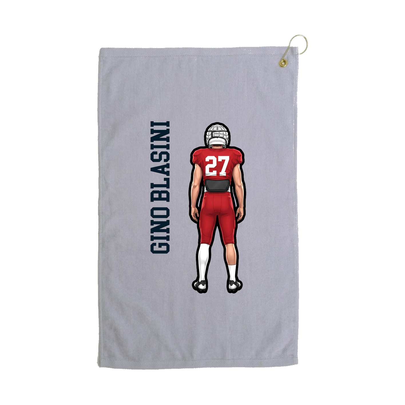 Golf Towel — Name Vertical in Grey