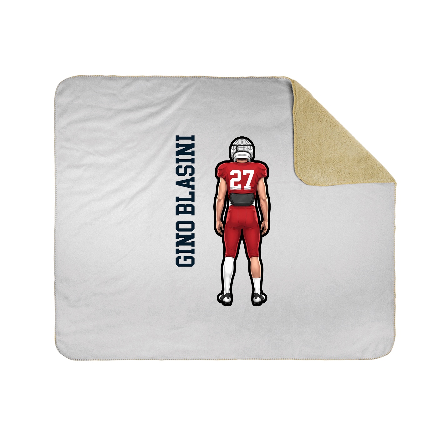 Throw Blanket — Name Vertical in White
