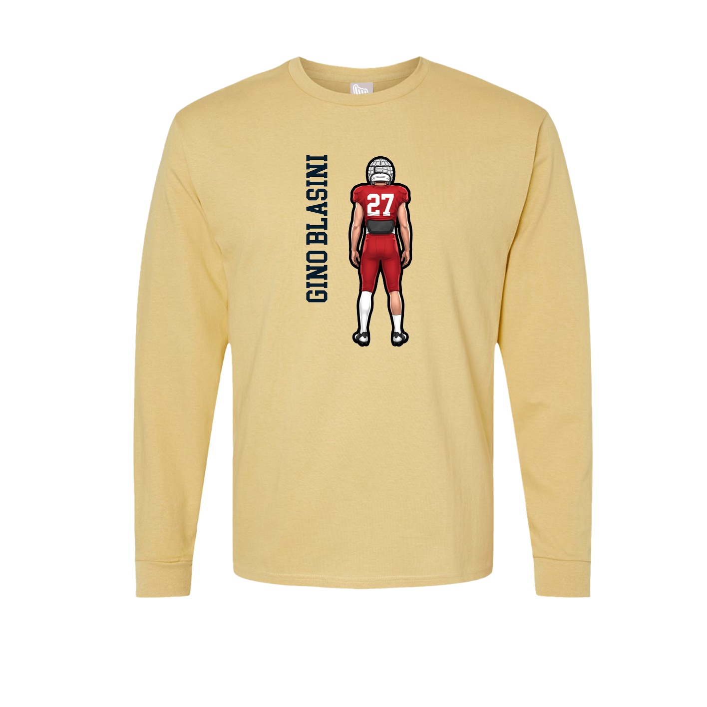 Long Sleeve Tee — Name Vertical in Vegas Gold