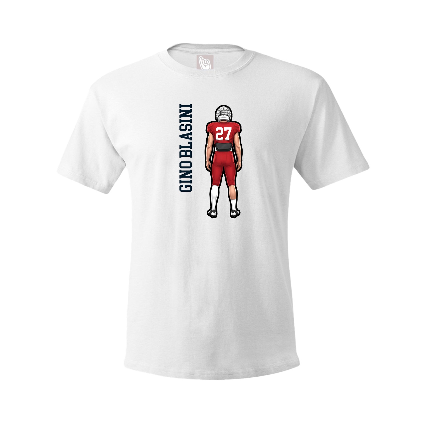 Youth Tee — Name Vertical in White