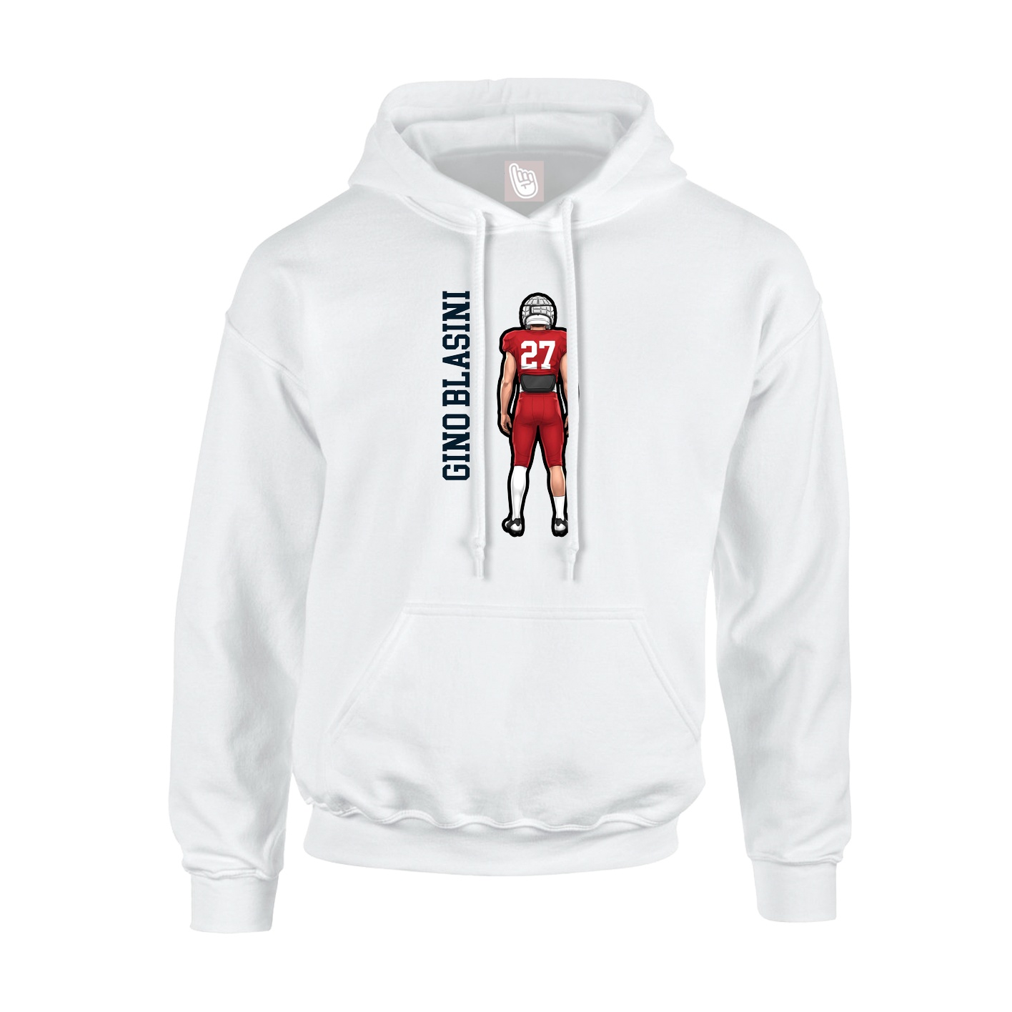 Hoodie — Name Vertical in White