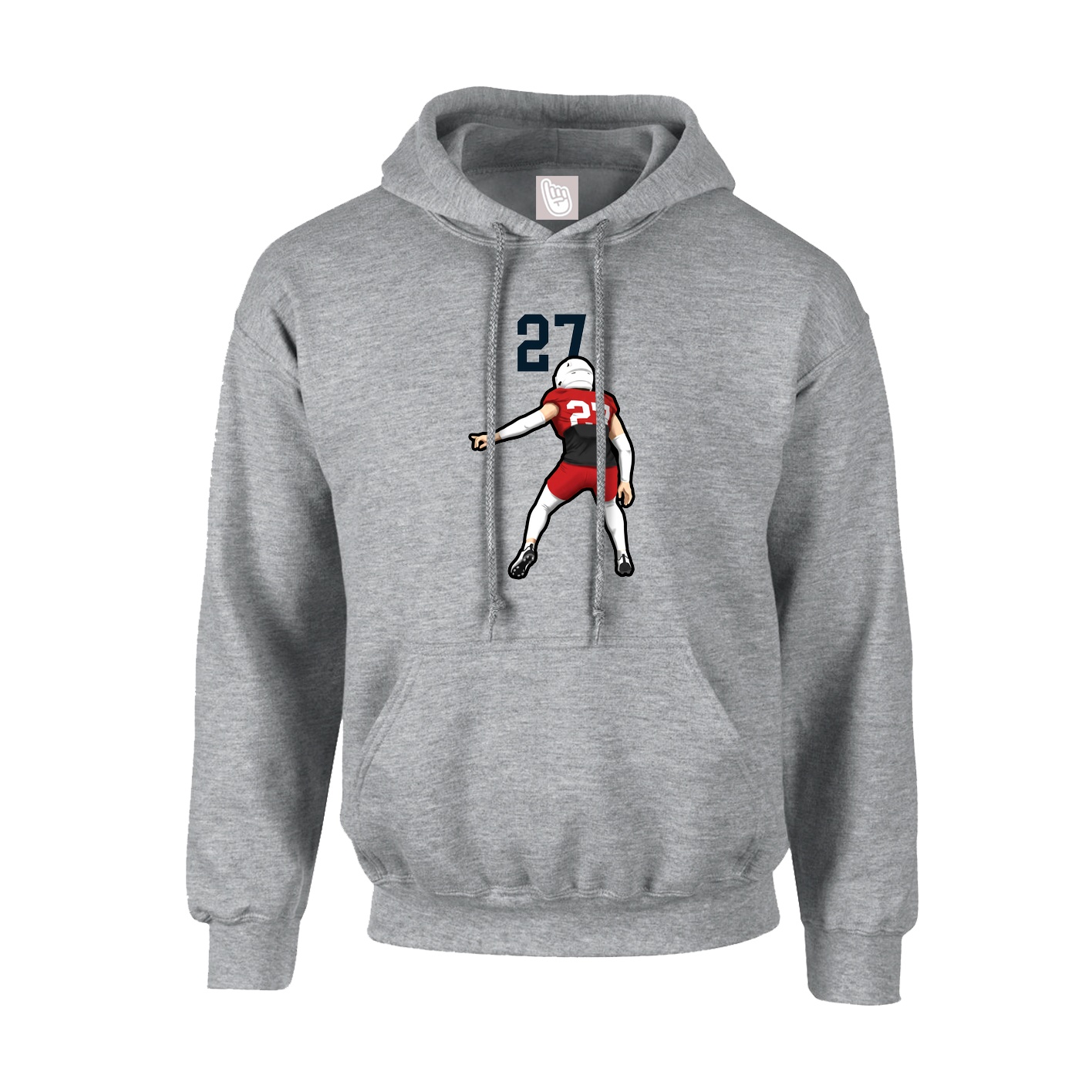 Youth Hoodie — Number Top in Grey