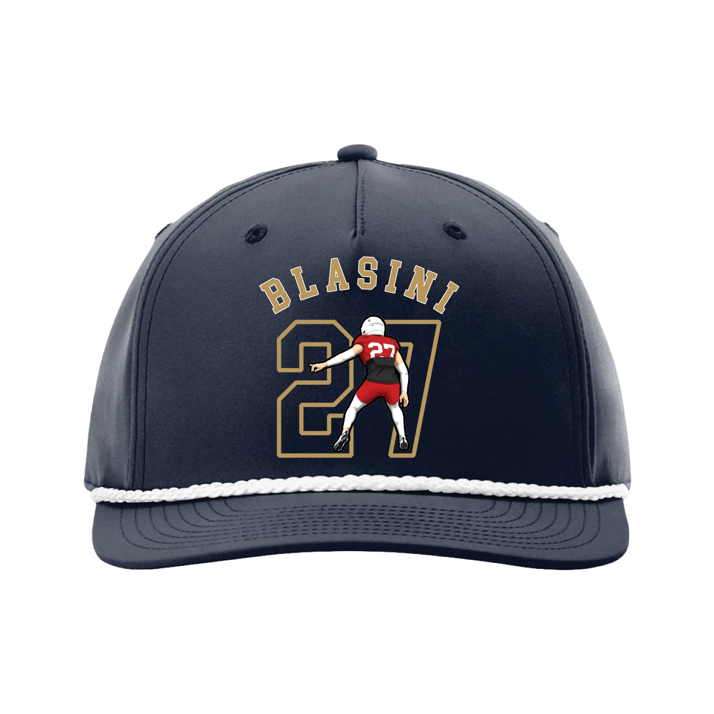 Five-Panel Classic Rope Cap — Shirsey Arch in Navy