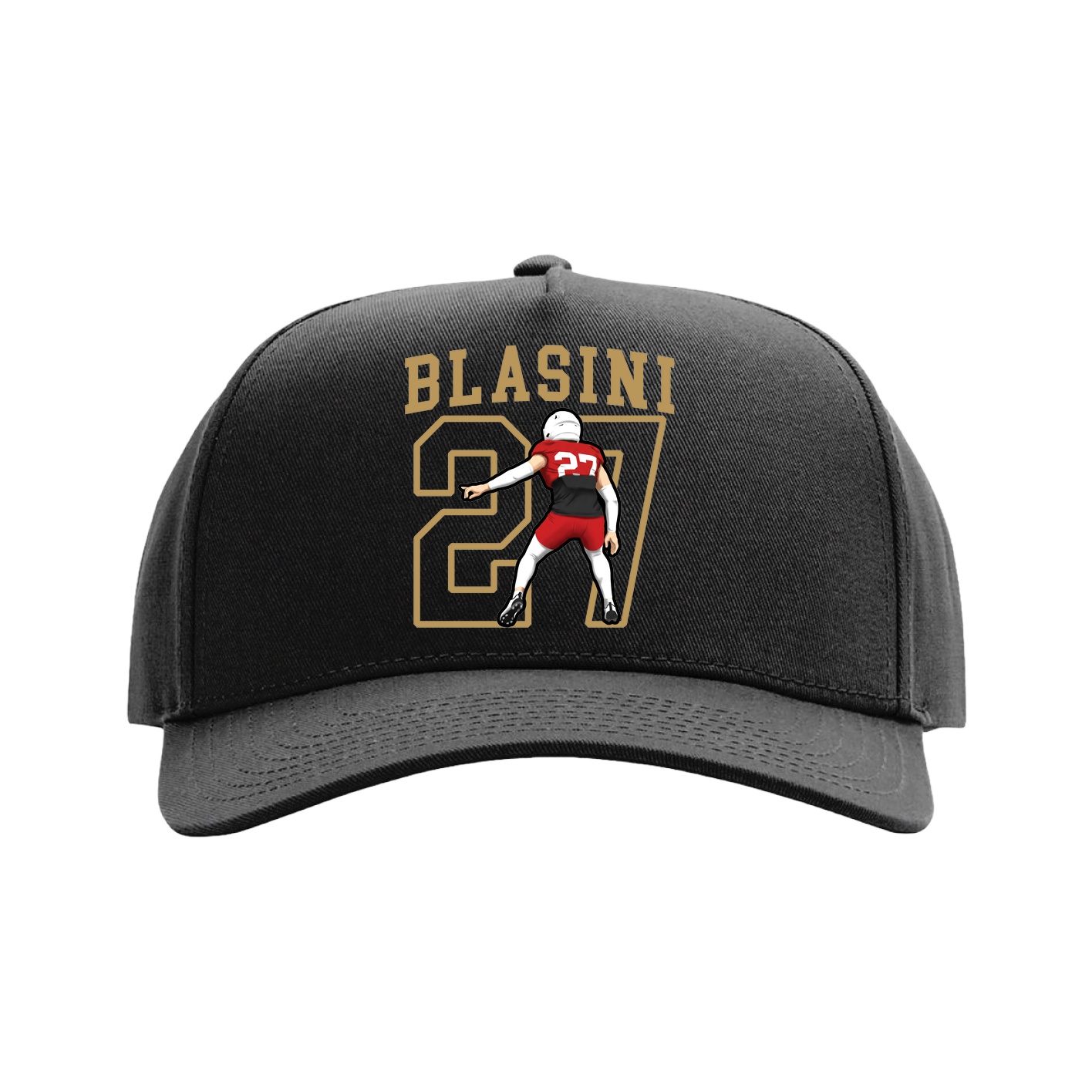Full Fabric Five-Panel Champ Cap — Shirsey in Black