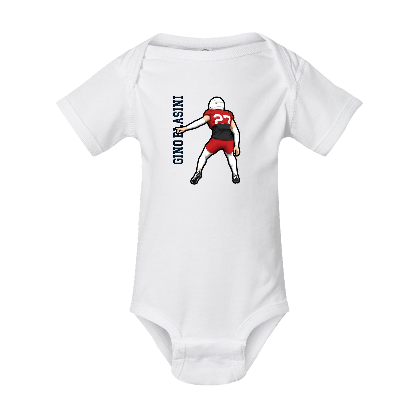 Baby Onesie — Name Vertical in White