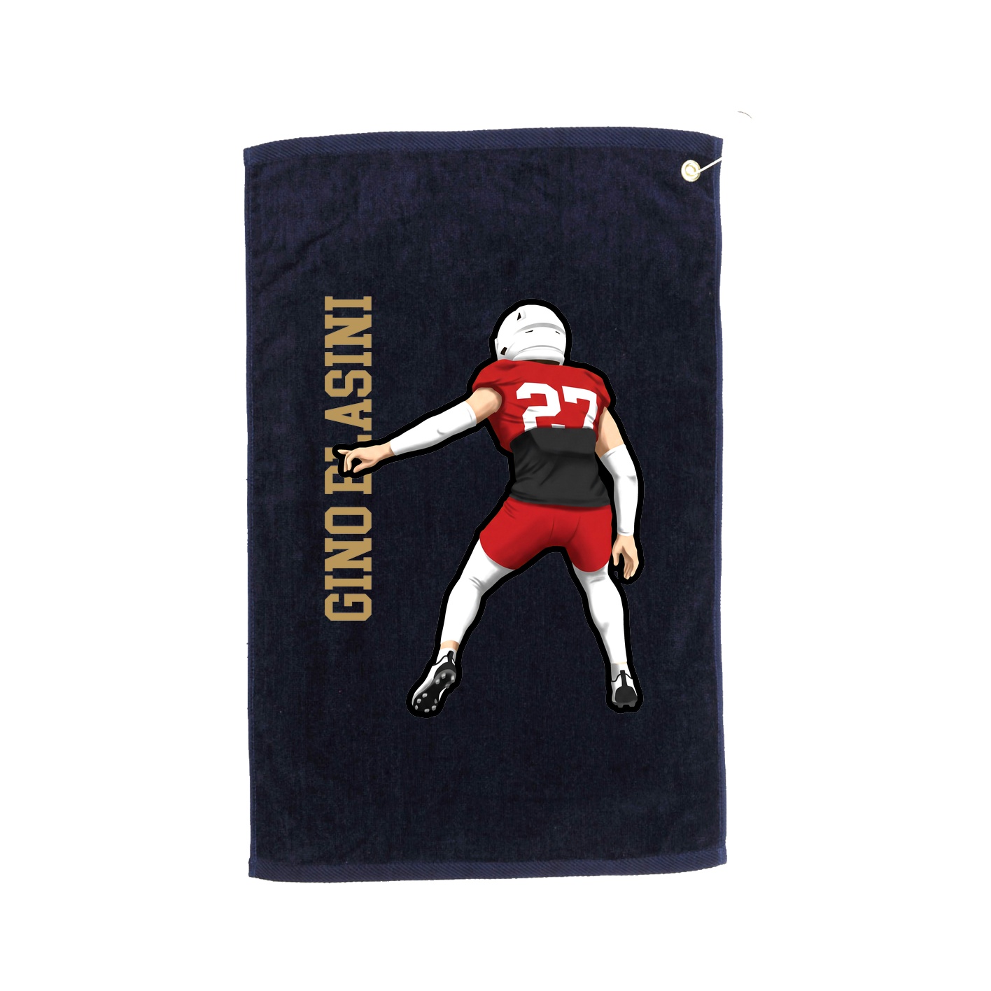 Golf Towel — Name Vertical in Navy