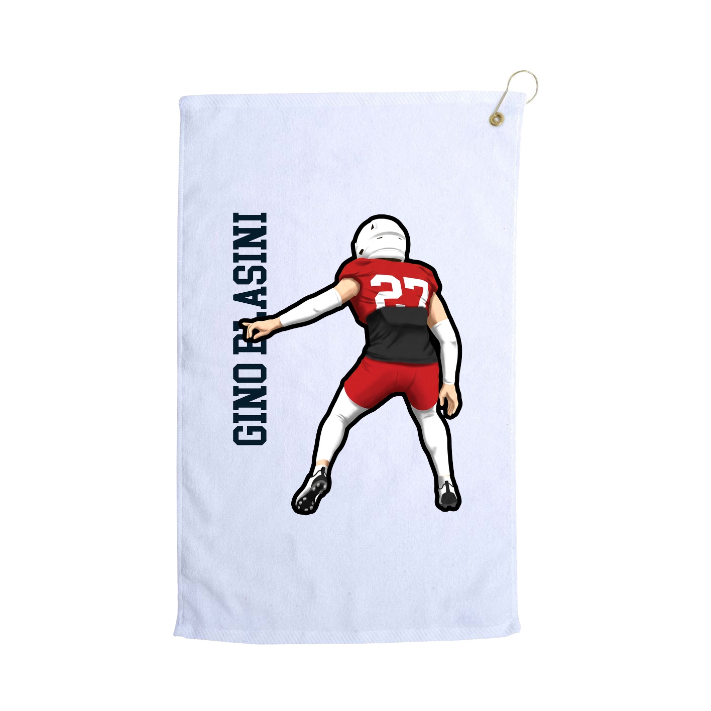 Golf Towel — Name Vertical in White