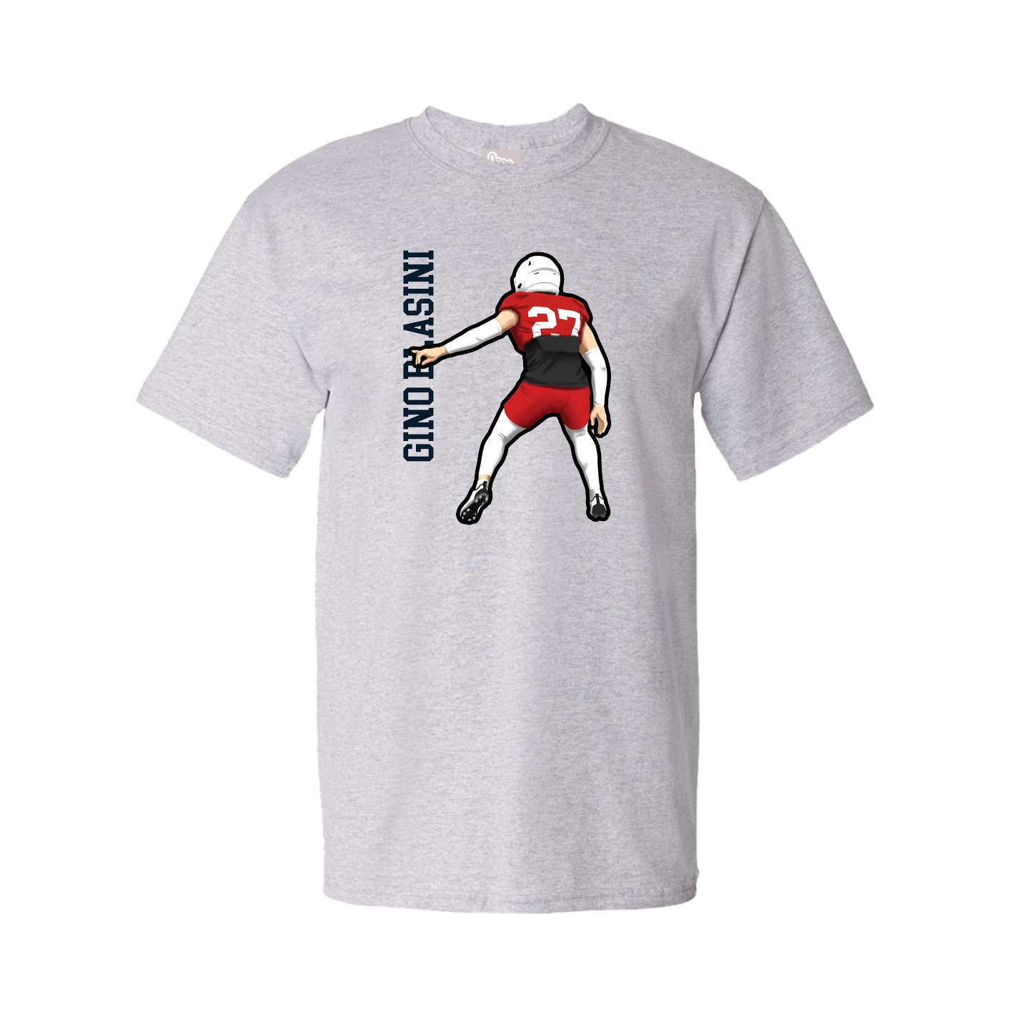Tee — Name Vertical in Grey