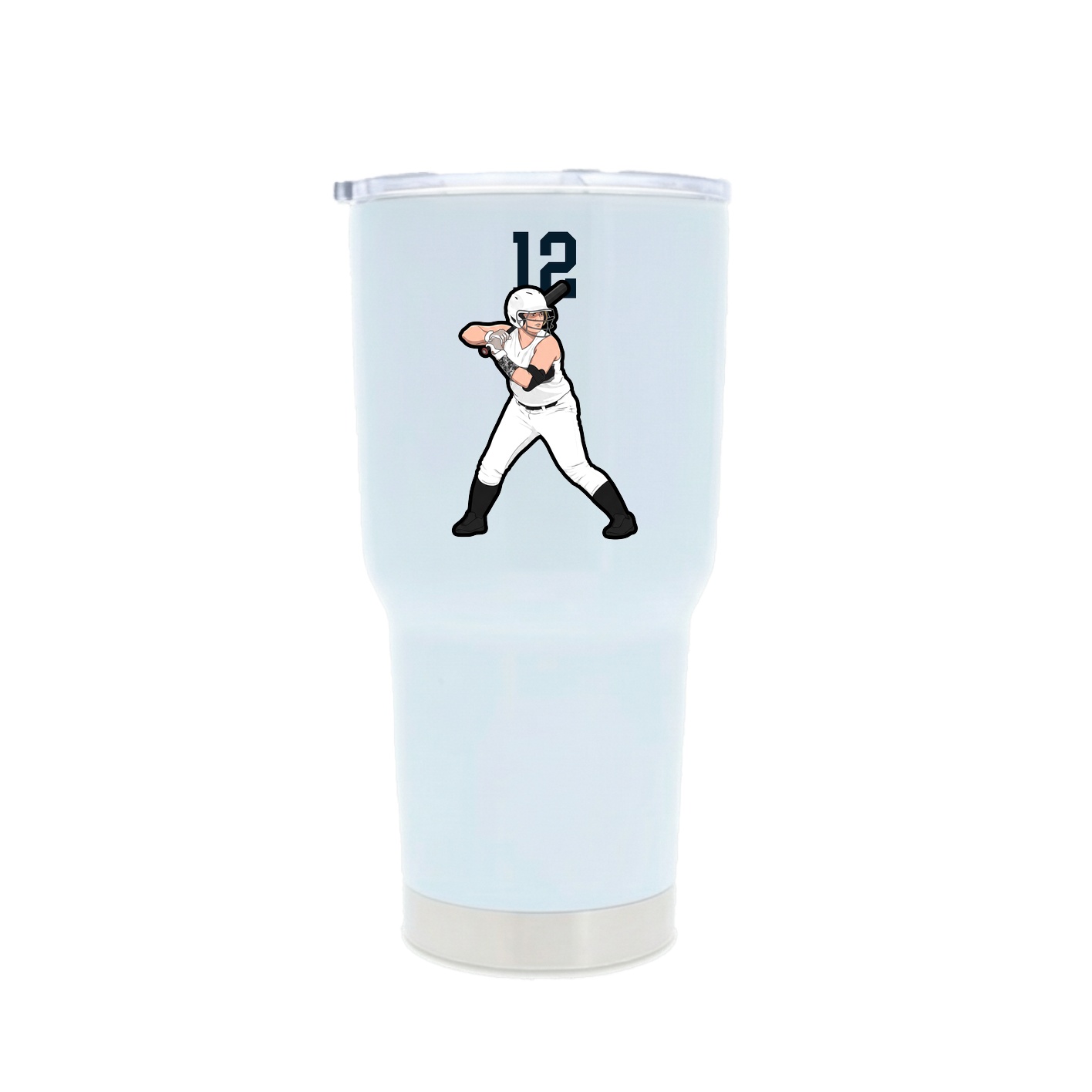 30oz Stainless Steel Tumbler — Number Top in White