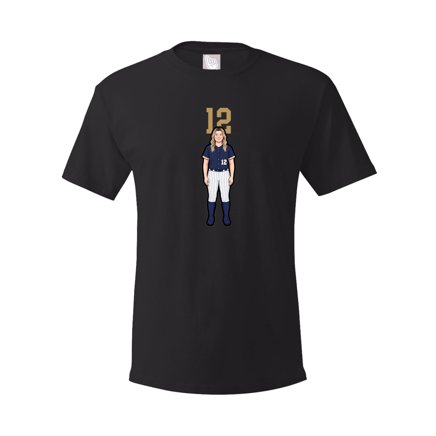 Youth Tee — Number Top in Black