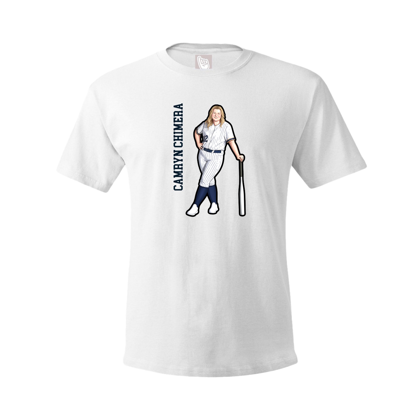 Tee — Name Vertical in White