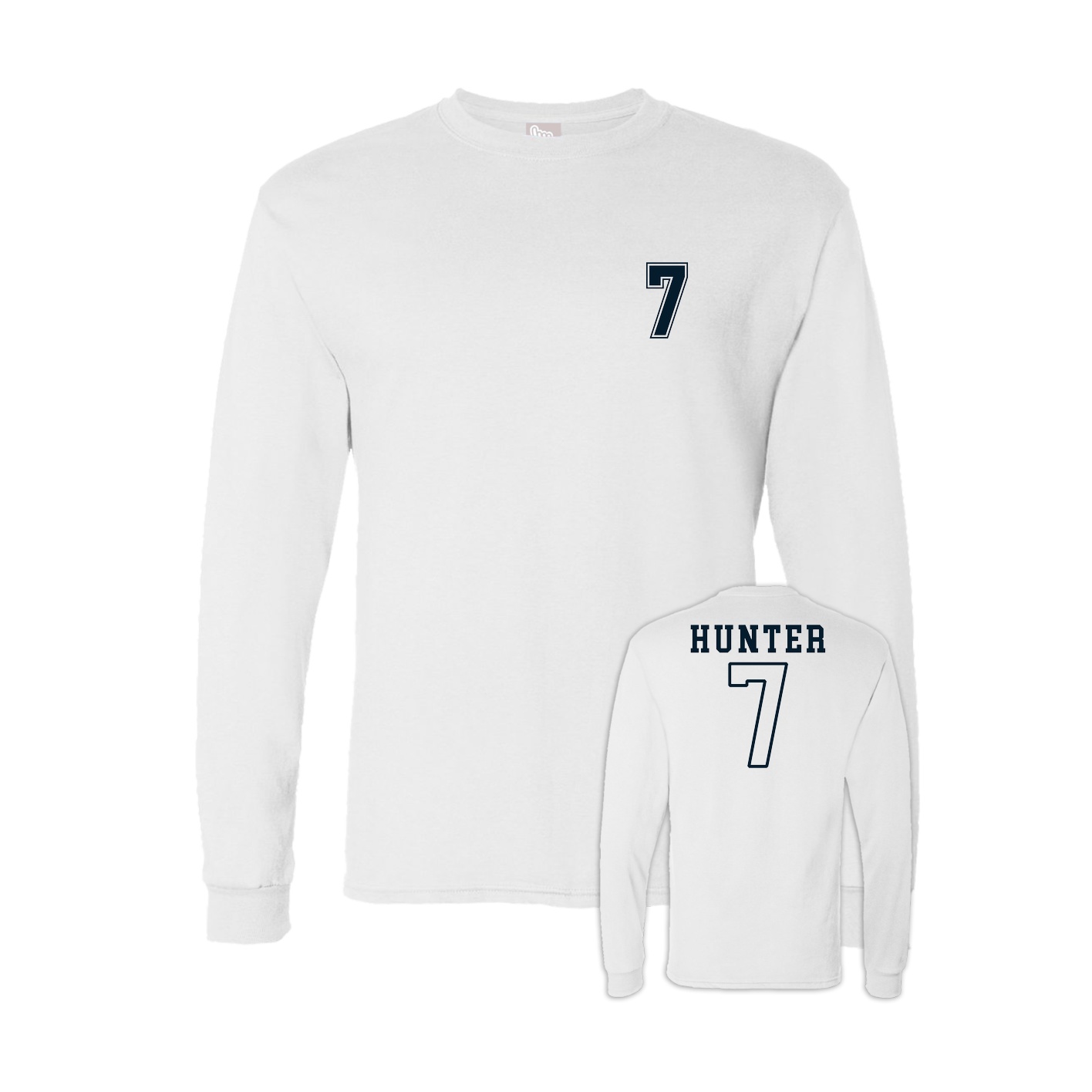 Long Sleeve Tee — Chest Back in White
