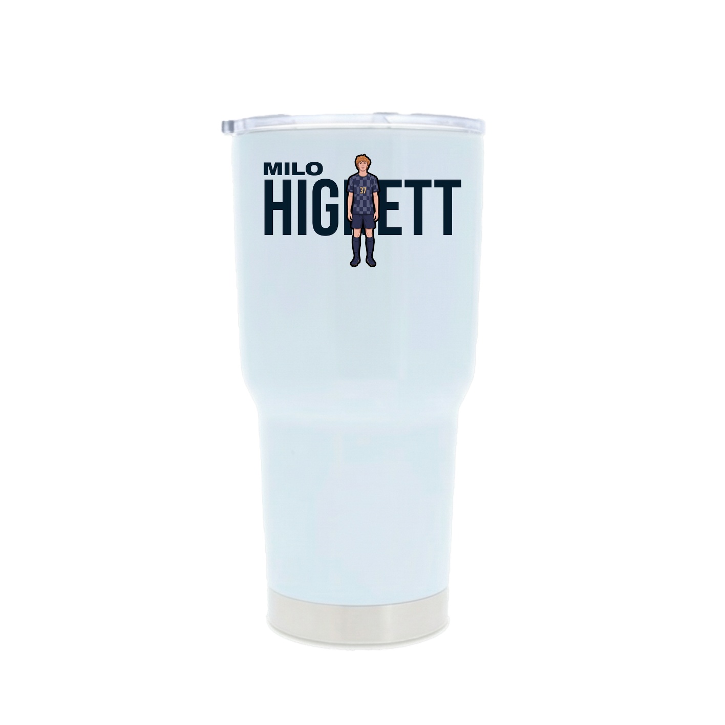 30oz Stainless Steel Tumbler — Player Name in White