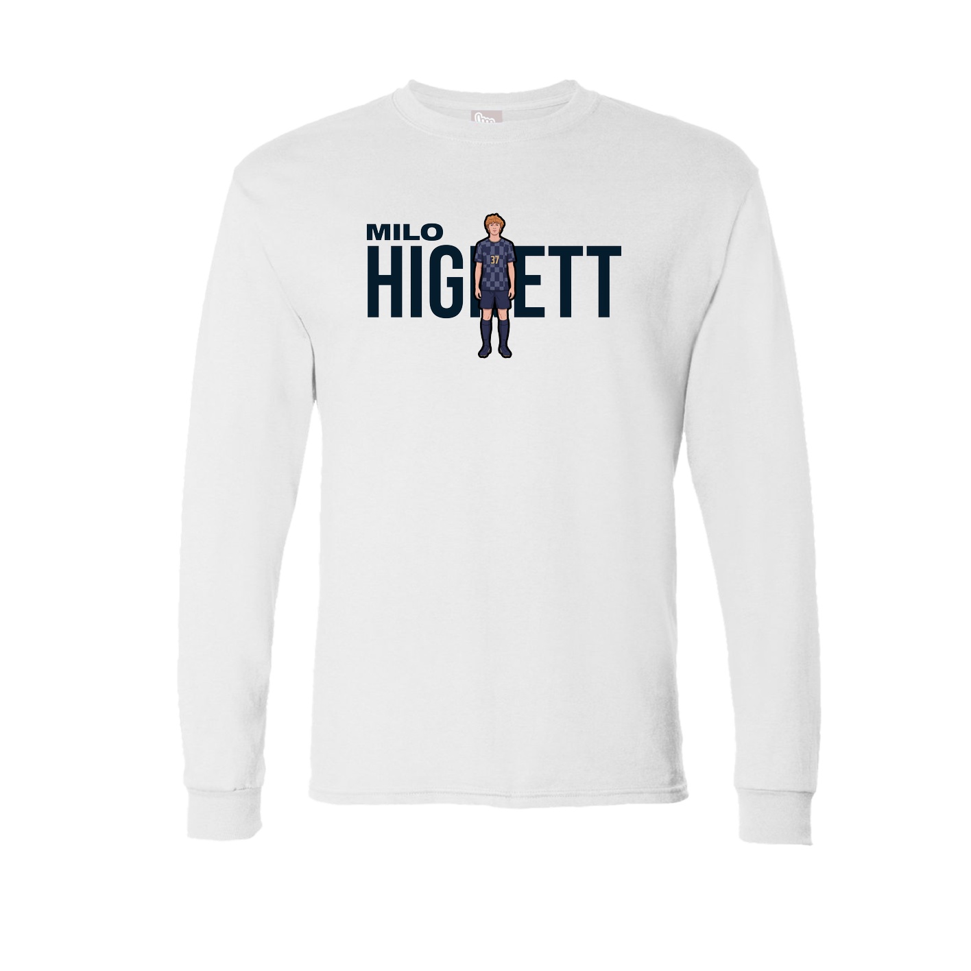 Long Sleeve Tee — Player Name in White