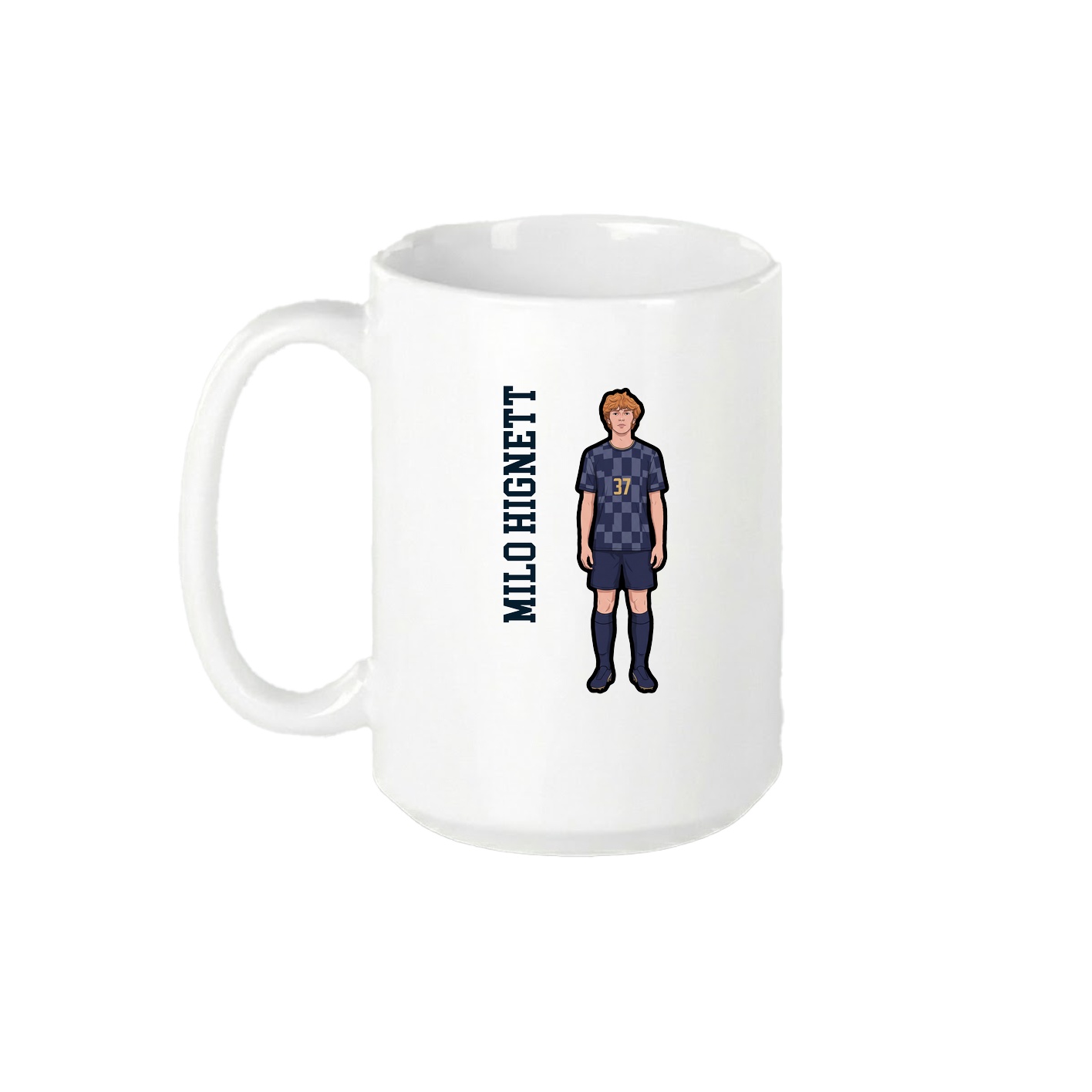 15oz Coffee Mug — Name Vertical in White