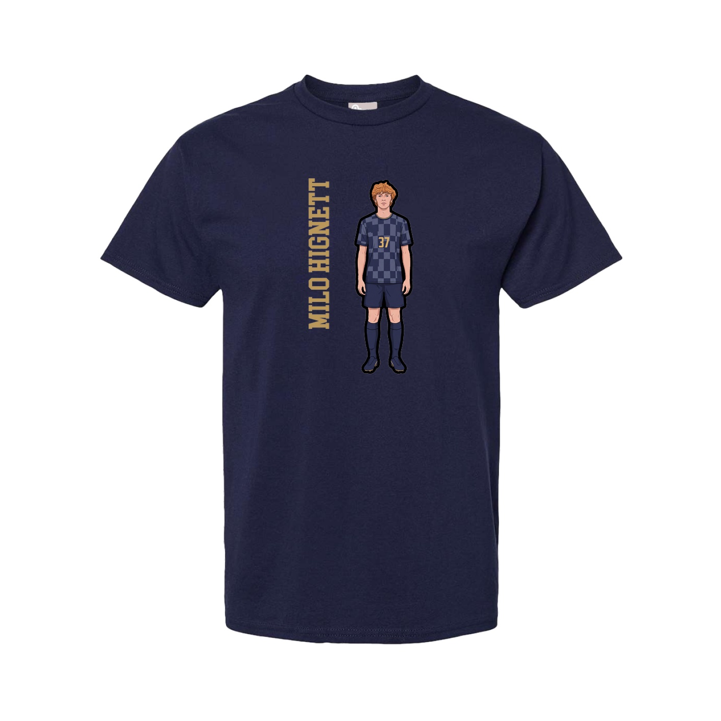 Tee — Name Vertical in Navy