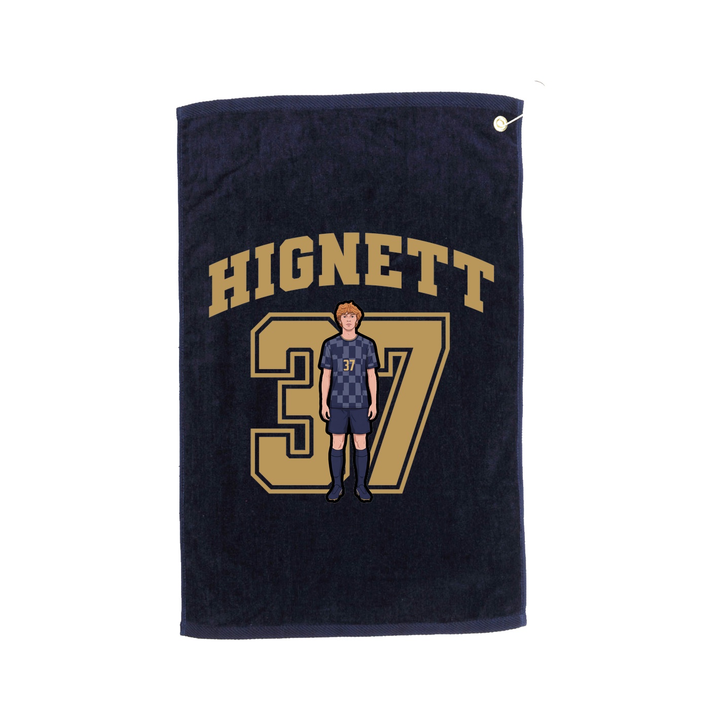 Golf Towel — Number in Navy