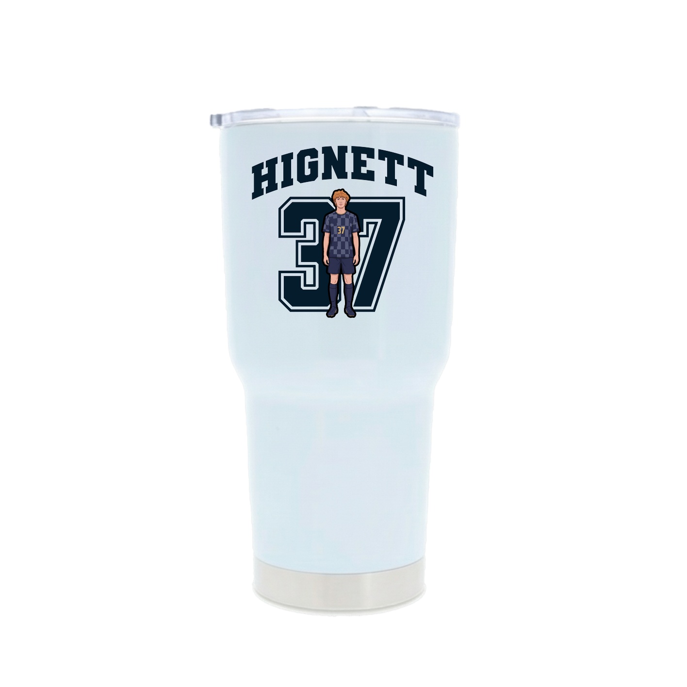 30oz Stainless Steel Tumbler — Number in White