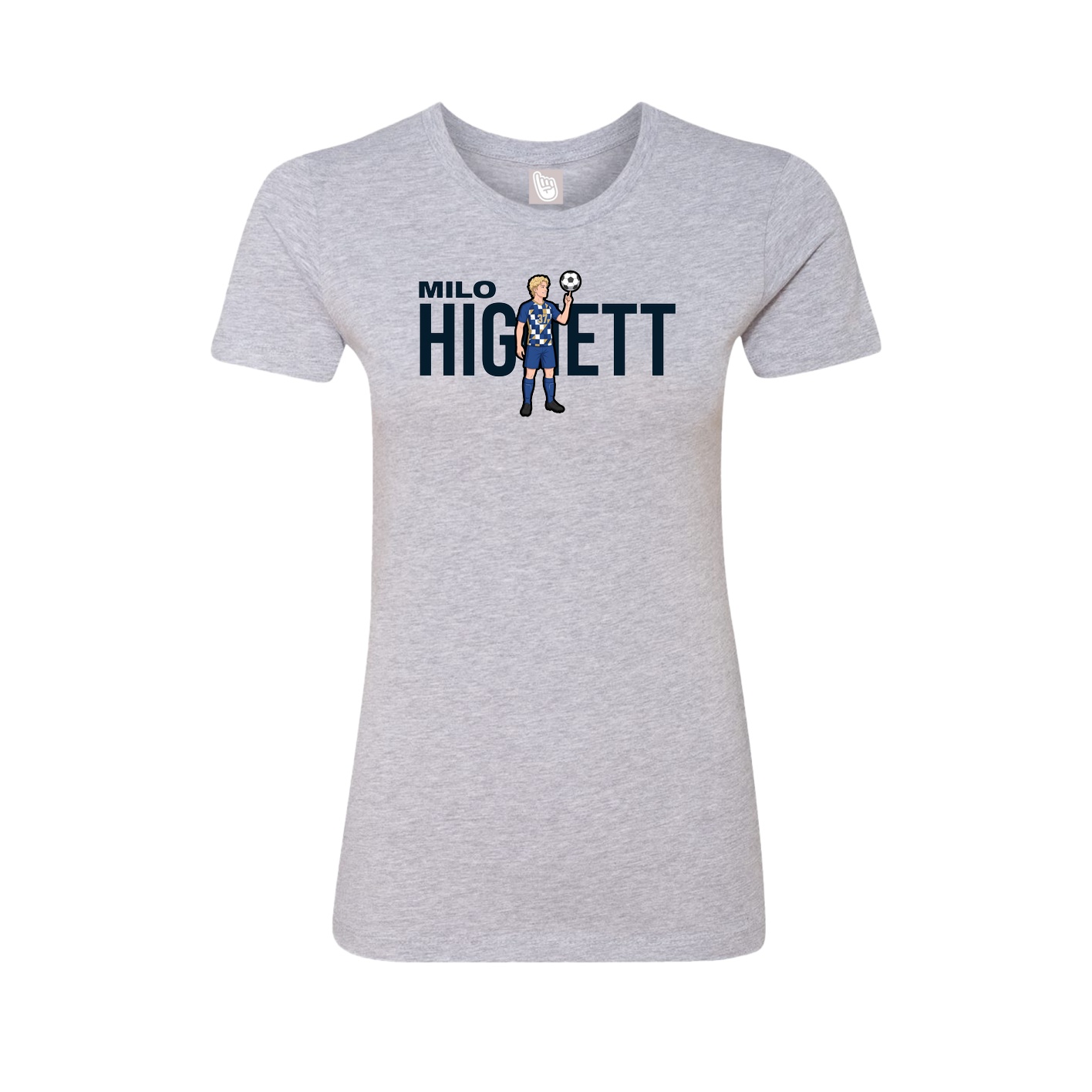 Fitted Women's Tee — Player Name in Grey