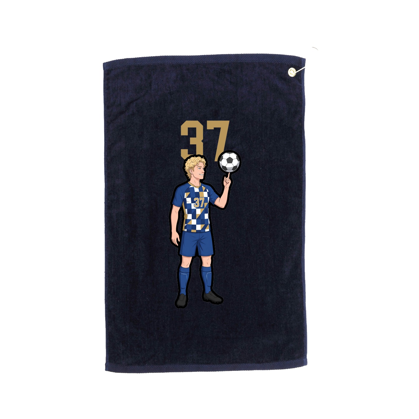 Golf Towel — Number Top in Navy