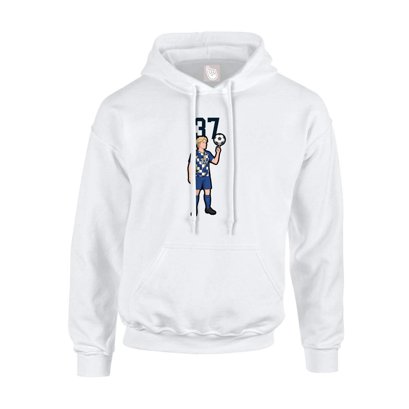 Hoodie — Number Top in White
