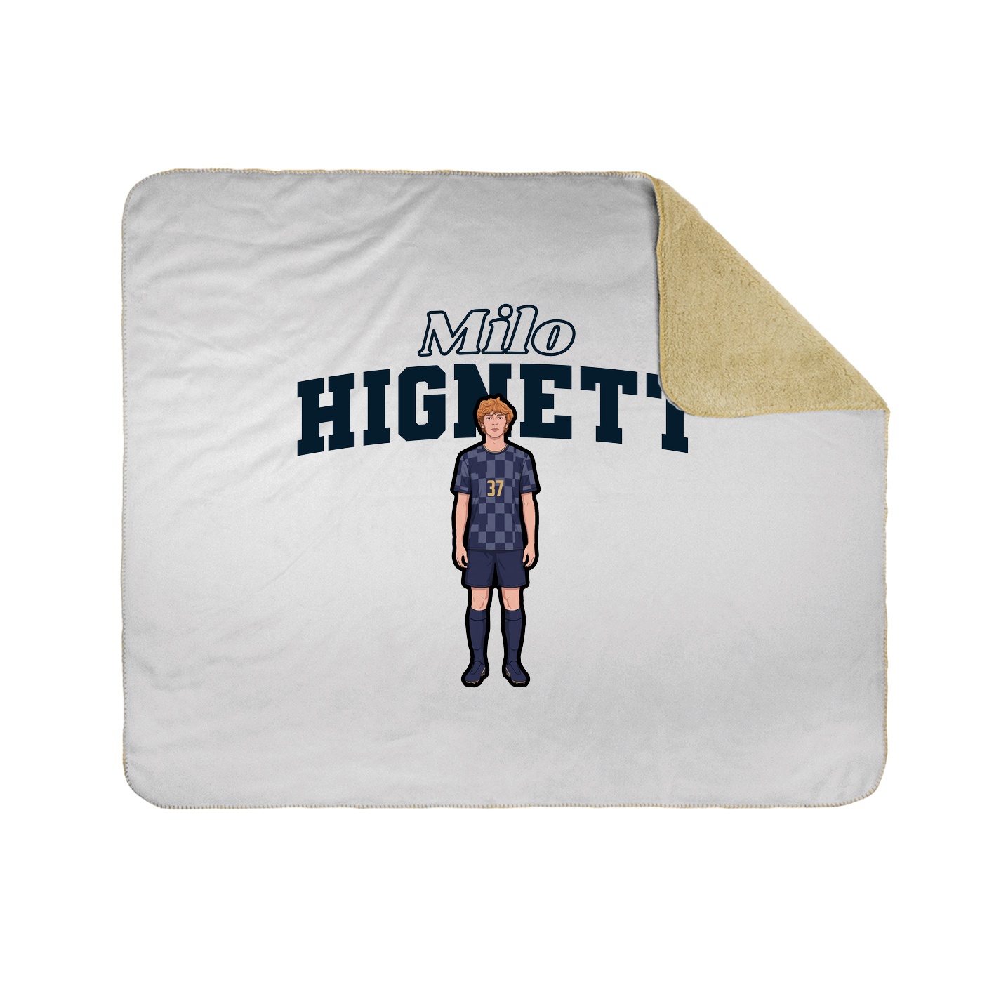 Throw Blanket — Name Arch in White
