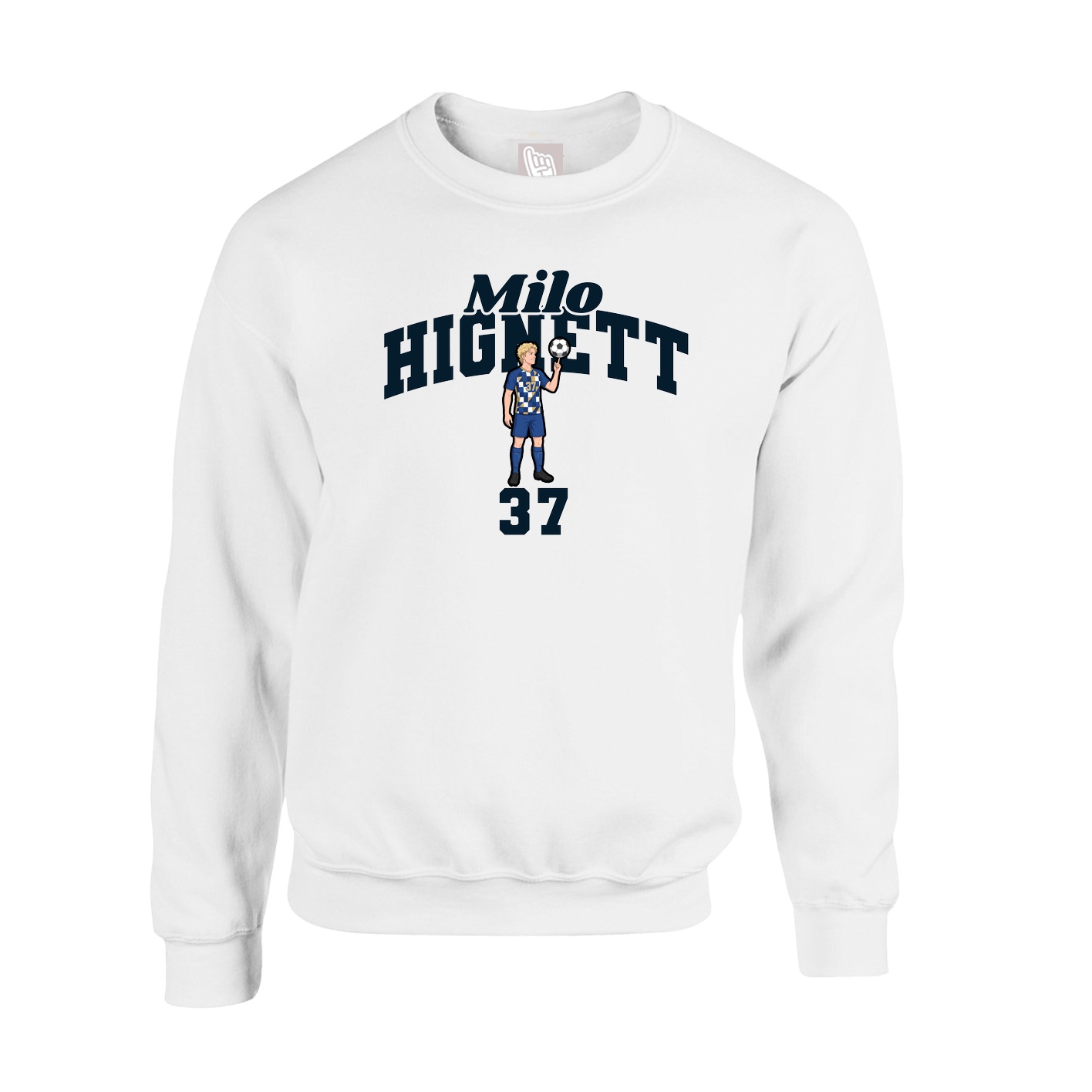 Fleece Crew — Signature Arch in White