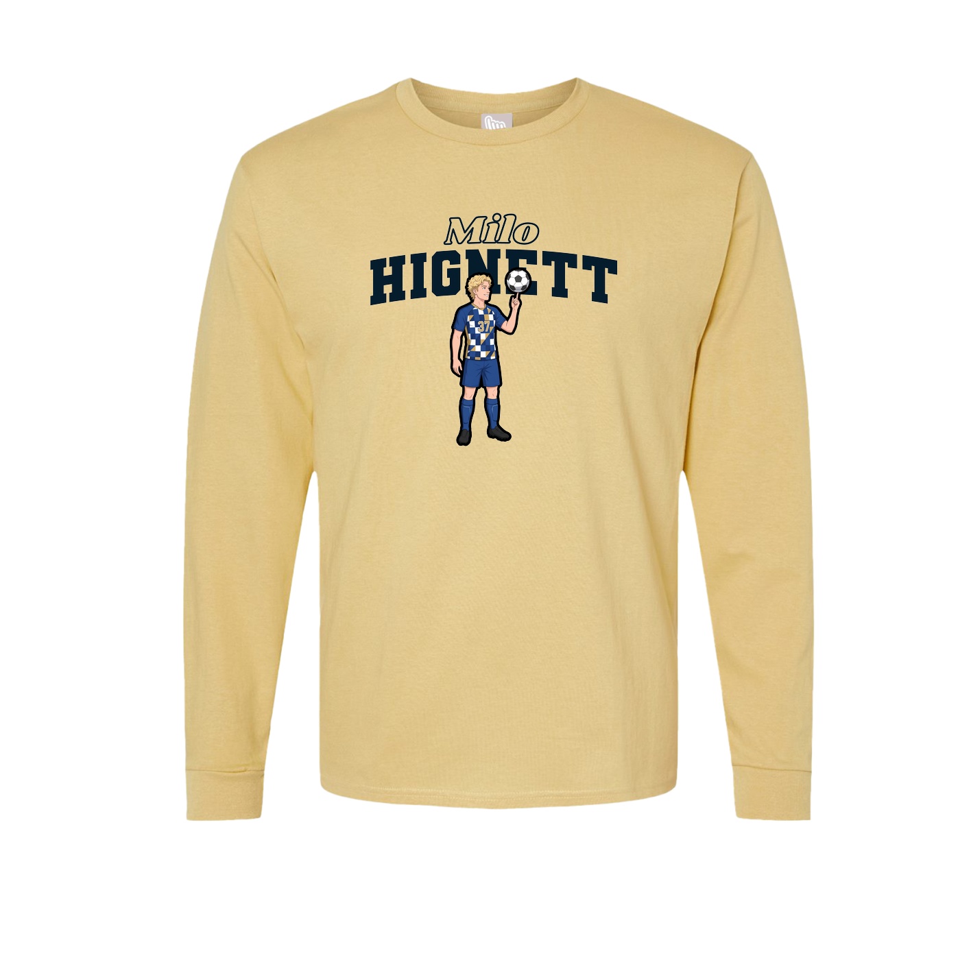 Long Sleeve Tee — Name Arch in Vegas Gold