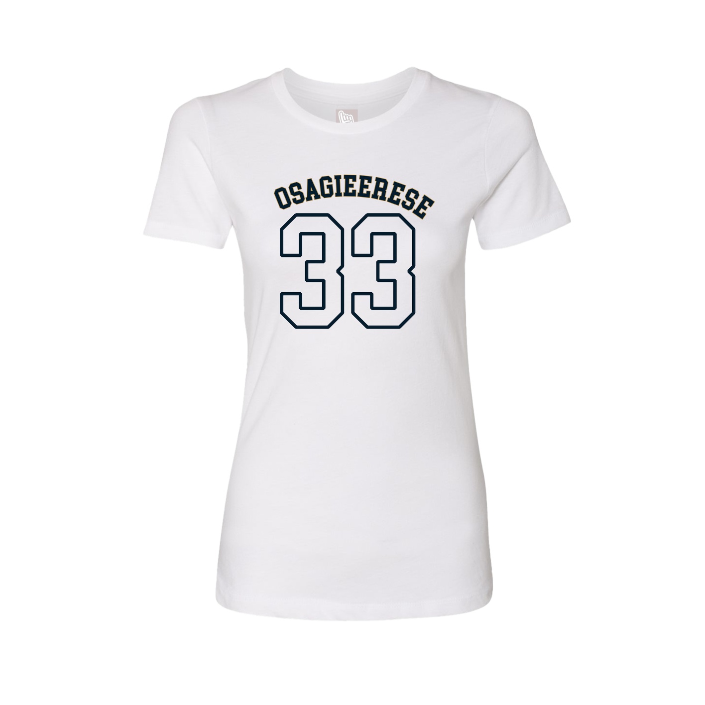 Fitted Women's Tee — Shirsey Arch in White