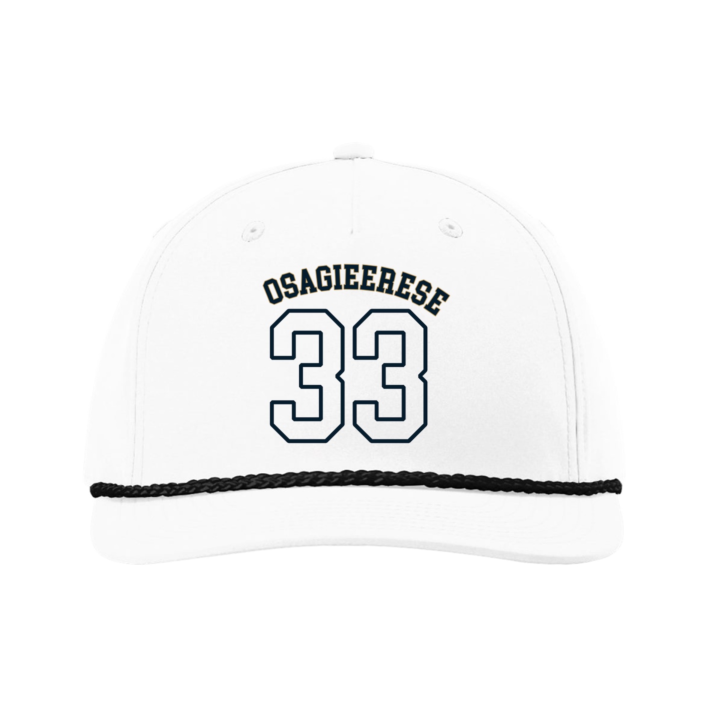 Five-Panel Classic Rope Cap — Shirsey Arch in White