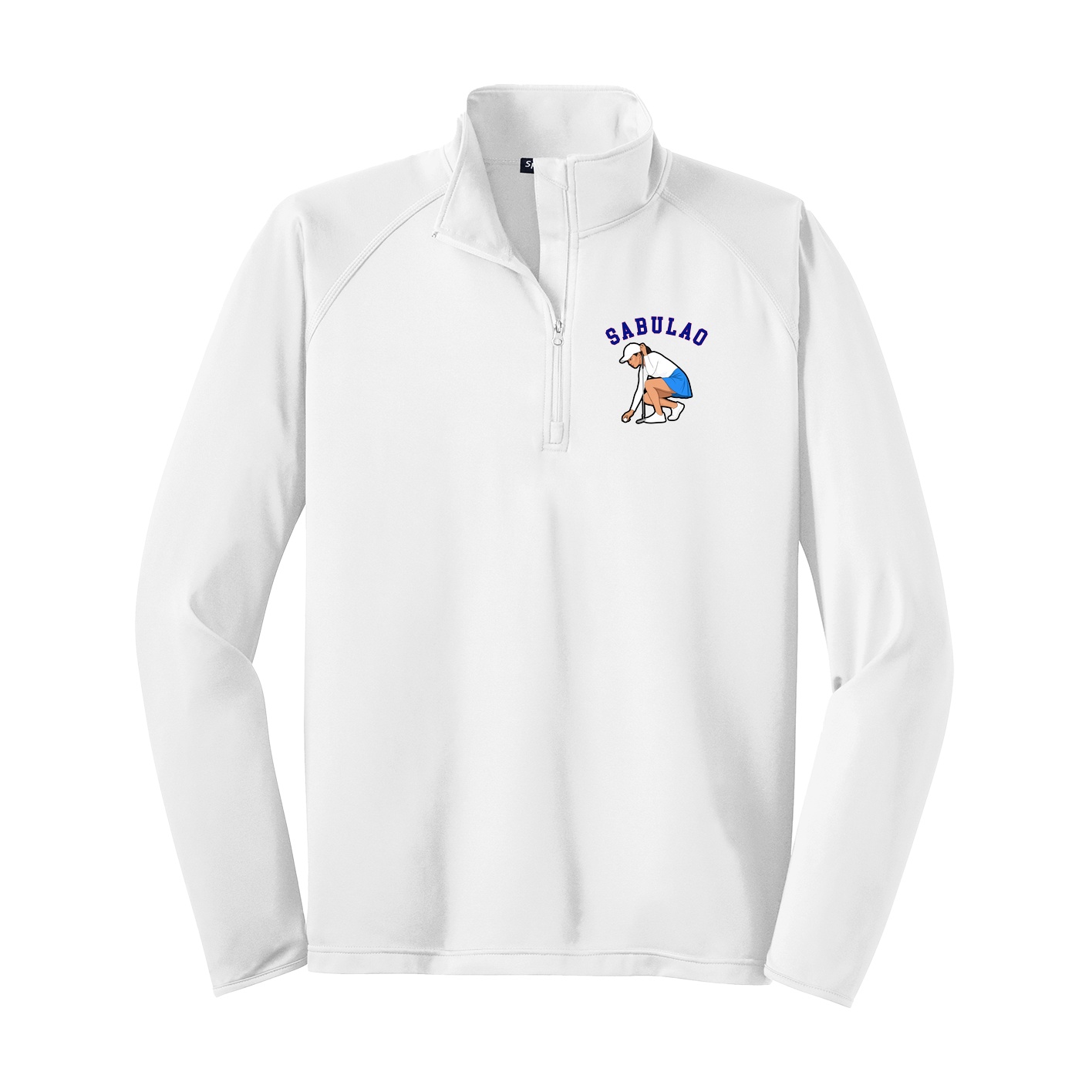 Q-Zip Pullover — Shirsey Arch in White