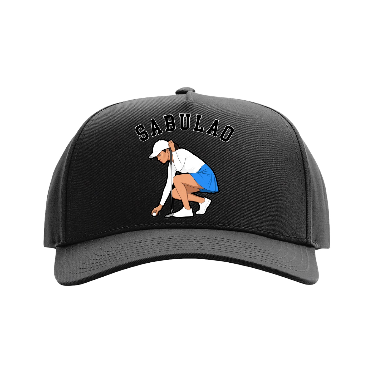 Full Fabric Five-Panel Champ Cap — Shirsey Arch in Black