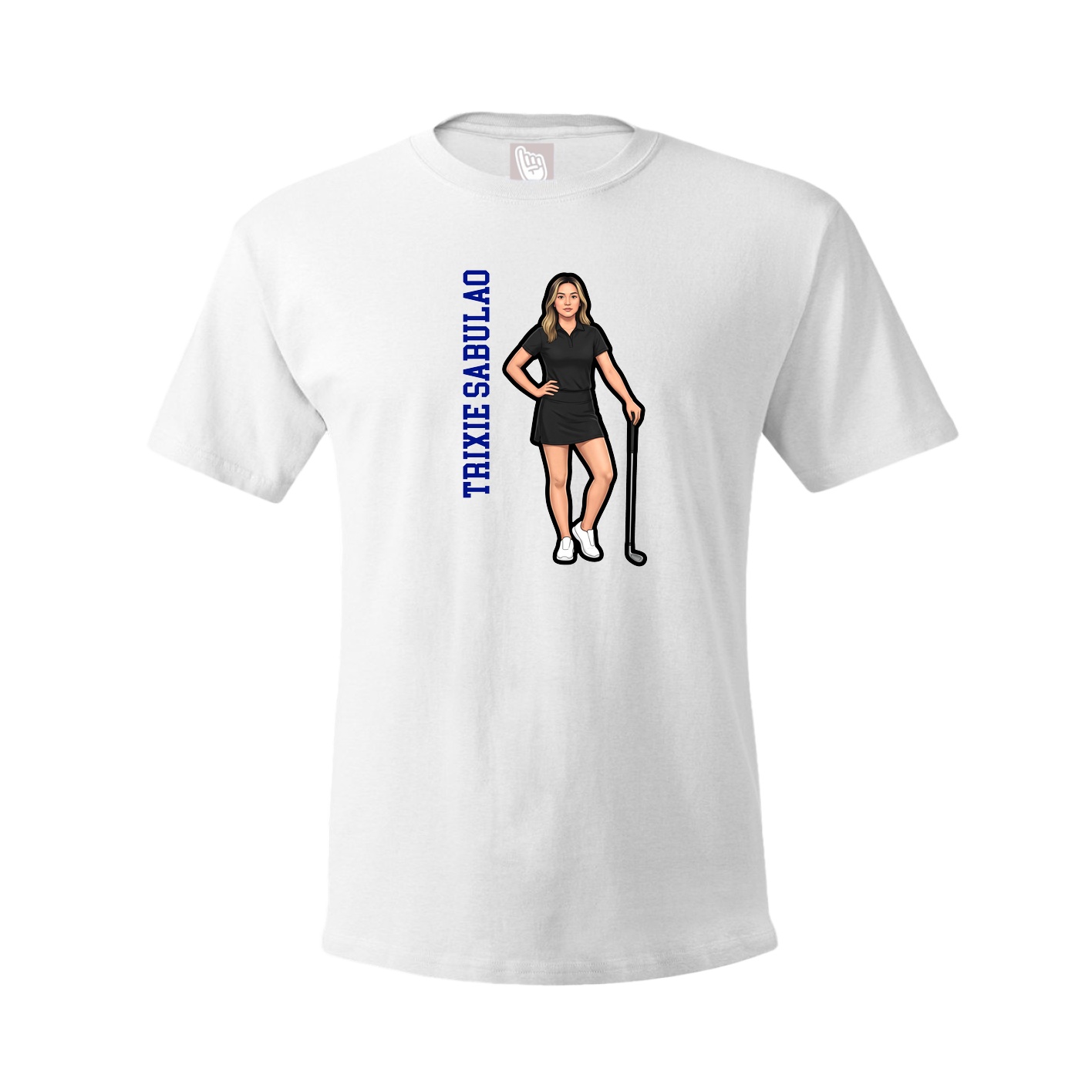 Youth Tee — Name Vertical in White