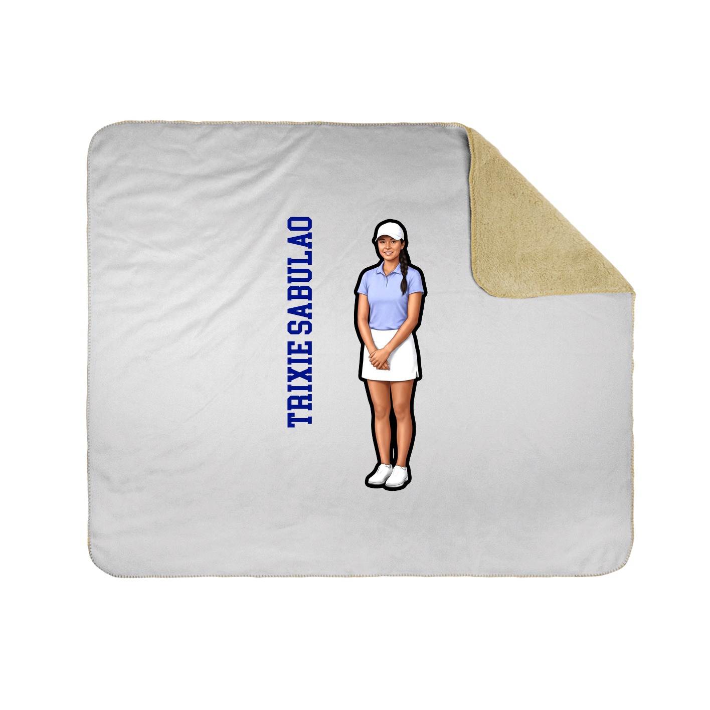 Throw Blanket — Name Vertical in White