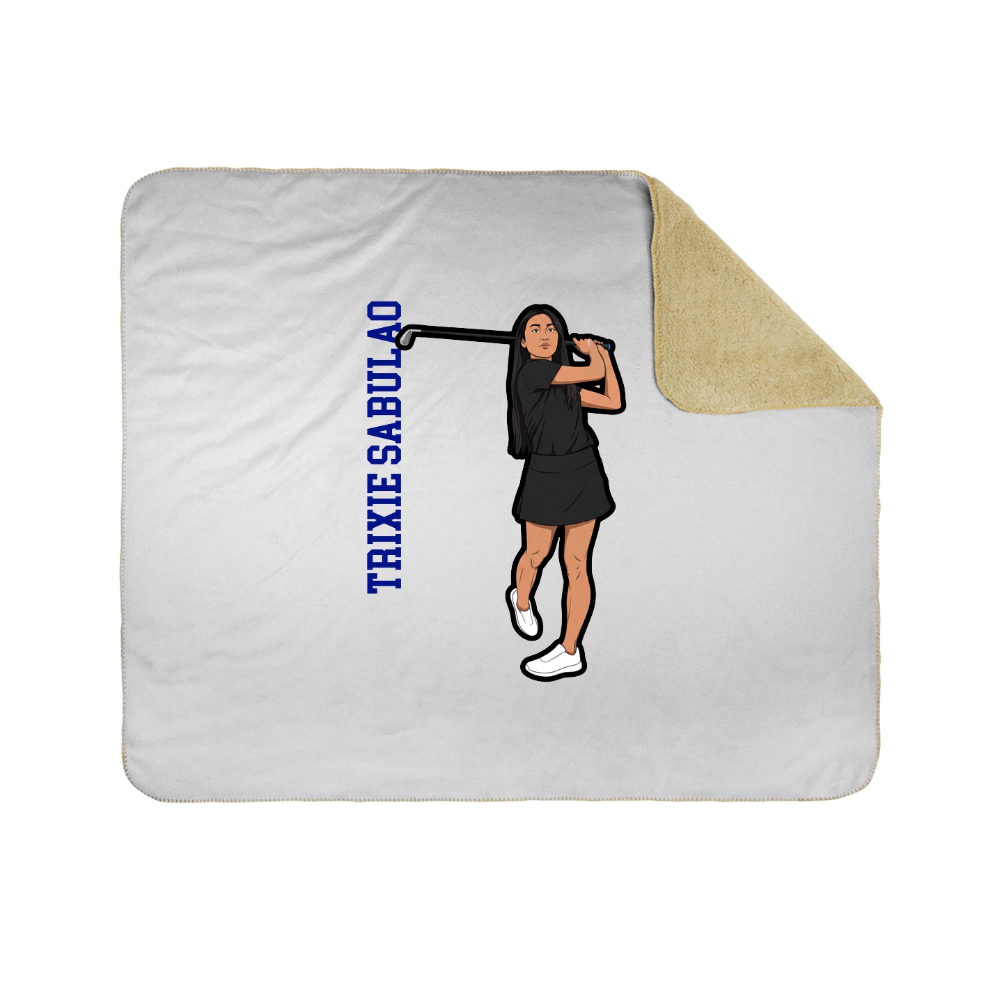 Throw Blanket — Name Vertical in White