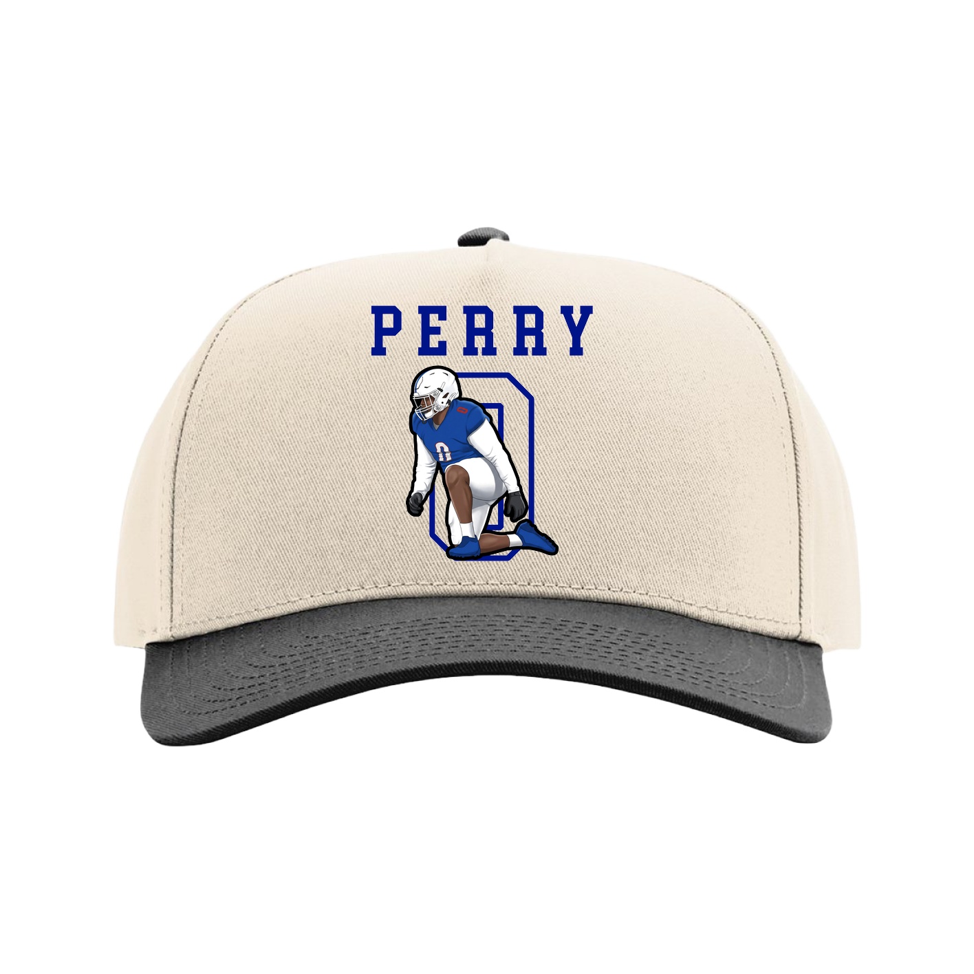 Full Fabric Five-Panel Champ Cap — Shirsey in Cream/Black