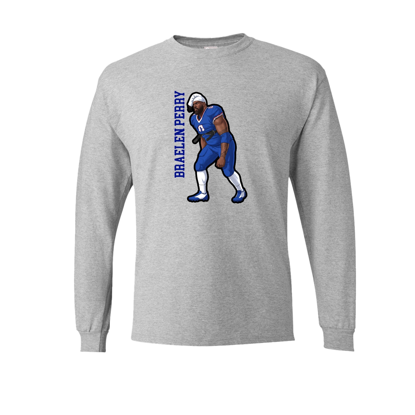 Long Sleeve Tee — Name Vertical in Grey
