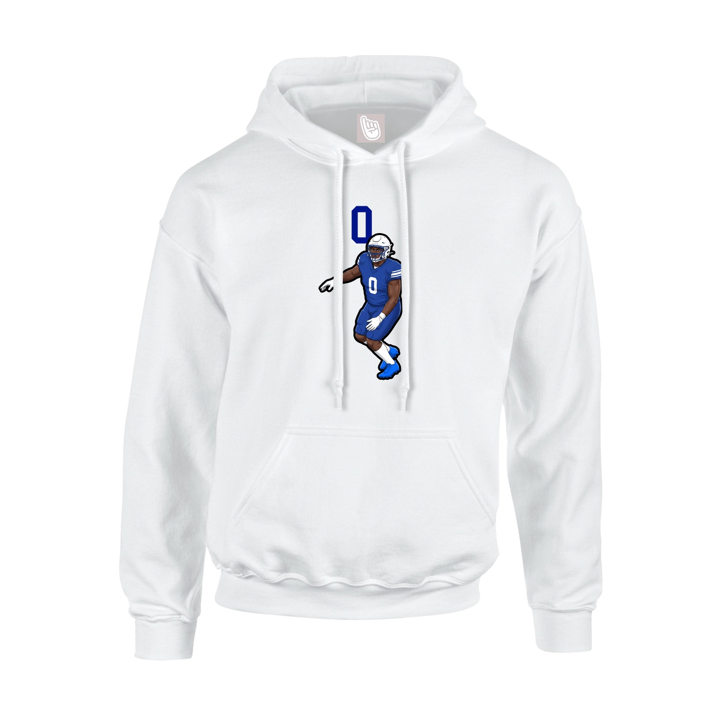 Youth Hoodie — Number Top in White