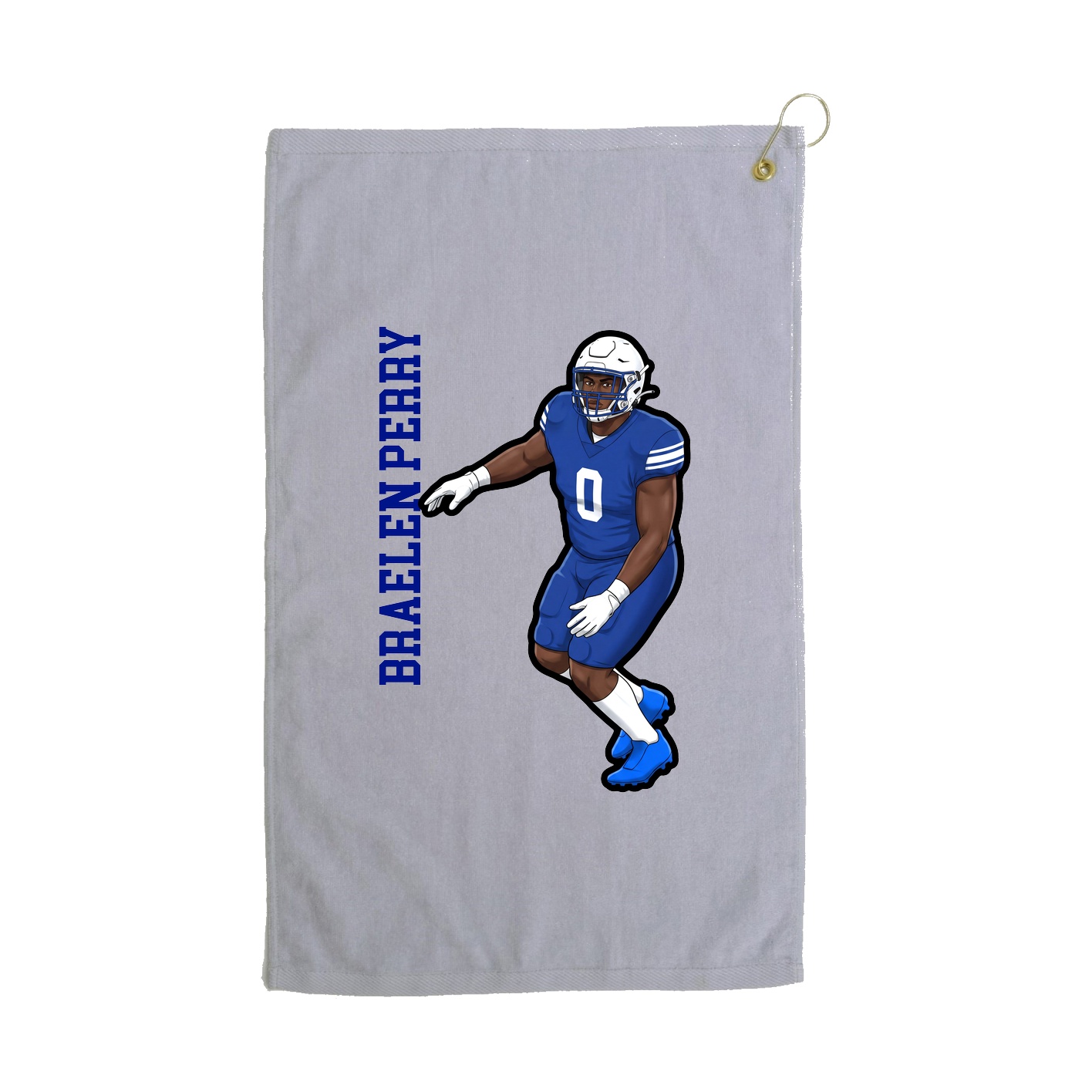 Golf Towel — Name Vertical in Grey
