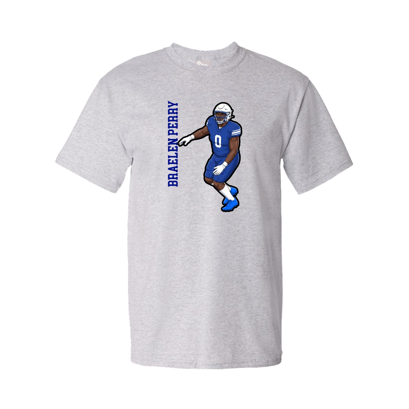 Youth Tee — Name Vertical in Grey