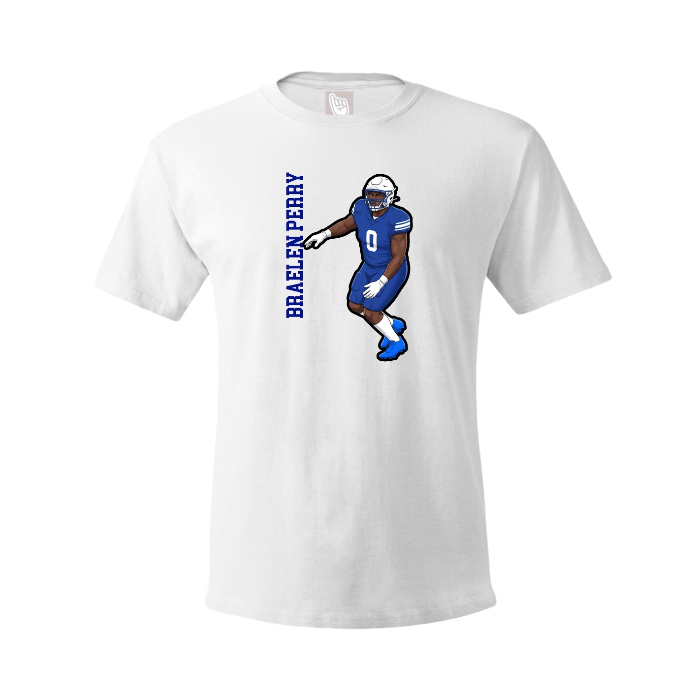 Youth Tee — Name Vertical in White