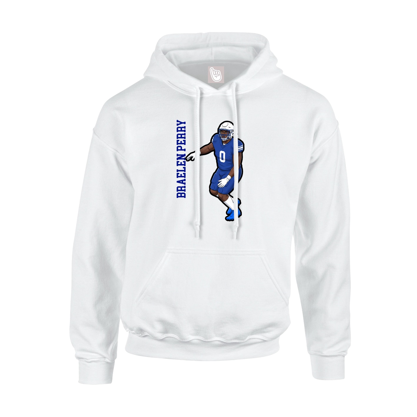Hoodie — Name Vertical in White